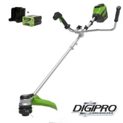 Greenworks 60 volt accu trimmer, 40 cm met stuurboom incl. 60 volt 2 Ah + 60 volt lader