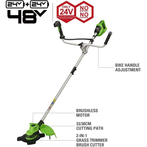 Trimmer 2x24 volt incl 2x4Ah accu en dual lader