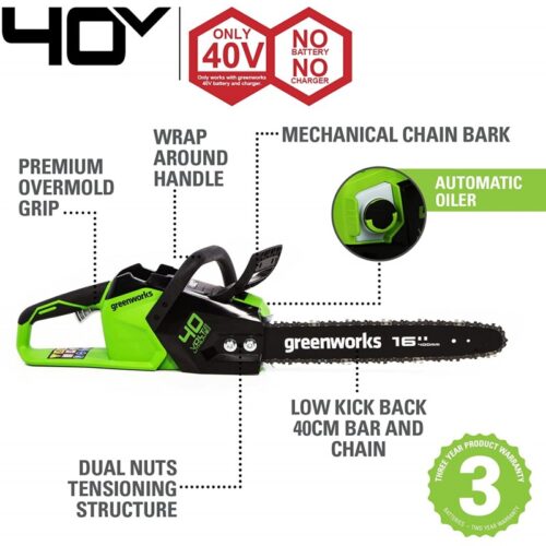 Greenworks Kettingzaag 40cm 40 volt