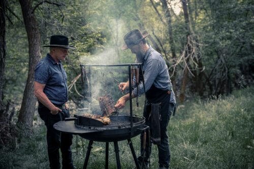 Barebones Cowboy Fire Pit Grill Side Table