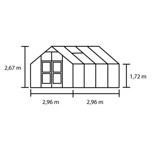 Tuinkas Premium 88, Veiligheidsglas, aluminium