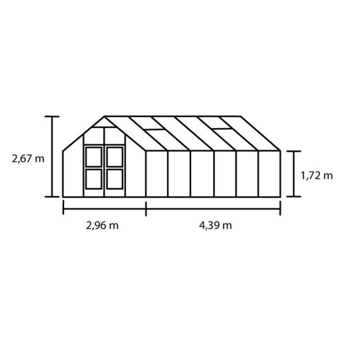 Tuinkas Premium 130, Veiligheidsglas, aluminium